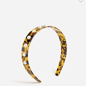 NWT J. Crew Tortoise Shell Headband with Pearl Details